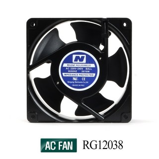 AC FAN 냉각팬 모터팬 쿨링휀 쿨링팬 사각팬 120mm RG12038, 1개