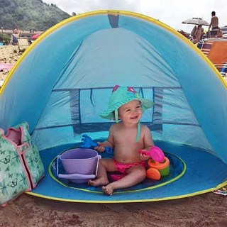 fooi 바닷가 물놀이 원터치텐트 모래놀이 미니 그늘막 5시전 당일발송, 01. 기본핑크