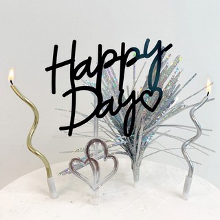 케이크장식 세트 4종 토퍼 파티초 데코픽 세트 생일초 케이크꾸미기 케이크토퍼, 1세트, 01. 해피데이 토퍼 풀세트