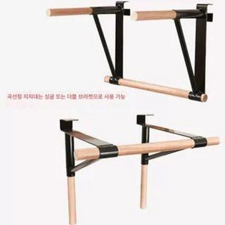 슈로스바 필라테스 실내 목재 다기능 철봉 프레임 실내철봉 가정용철봉 홈트레이닝 철봉바 풀업바 철봉턱걸이, 곡팔기 단쌍봉 검정색-갈비목대 사용 필요