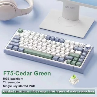 F75 게임용 키보드 2 4G 무선/블루투스/유선 트라이 모드 RGB 75 레이아웃 OEM 프로필 가스켓 구조, 01 F75-Reaper axis-2, 1개