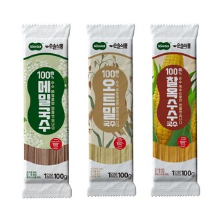 순솔 100% 메밀국수 오트밀국수 찰옥수수국수 (100g x 5봉) 막국수면 소바 온면 글루텐프리 다이어트 파스타 링귀니면 스파게티면 고단백질면 제로슈가 제로당 저칼로리, 찰옥수수국수 100g x 5봉