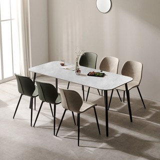 지노 6인용 포세린 세라믹 식탁 세트