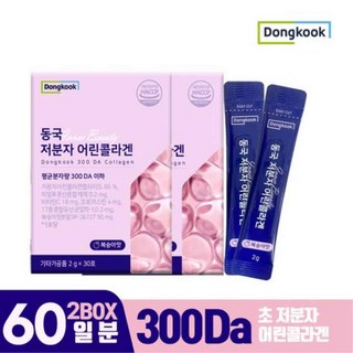 동국 저분자 어린콜라겐 복숭아맛 유산균 비타민C, 60g, 2박스