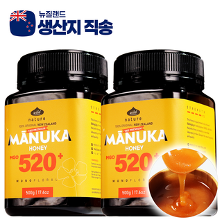 와일드네이처 뉴질랜드 마누카꿀 MGO 520+ UMF 15+ 동일수치, 1개, 500g 마누카꿀15 12 와일드네이처 뉴질랜드 마누카꿀 MGO 520+ UMF 15+ 동일수치, 2개, 500g