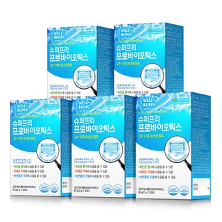 엠에스바이오텍 슈퍼프리 프로바이오틱스, 60g, 5개