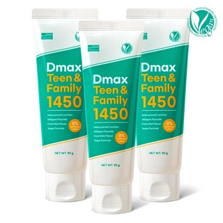 듀오솔루션 디맥스 주니어&청소년 온가족 패밀리치약 1450ppm 고불소 틴앤패밀리 임산부 비건치약 민트향, 3개, 90g