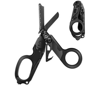 랩터 6 IN 1 다기능 휴대용 전술 접이식 가위 스테인레스 야외 생존 도구 응급 처치, 5) Black