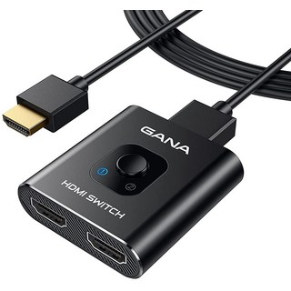 HDMI 스위치 4k@60hz 스플리터 GANA 알루미늄 양방향 HDMI 스위치 2 in 1 출력 수동 HDMI 허브는 X, HDMI 스위치 4k@60hz 스플리터, GANA 알루