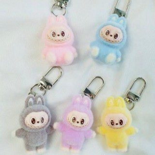 라부부 후로킹 백꾸 미니어처 모형 키홀더 가방걸이 에어팟키링 핸드폰스트랩, 보라, 1개