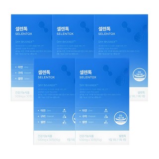 데이배리어 셀렌톡 셀레늄 아연, 30정, 5개