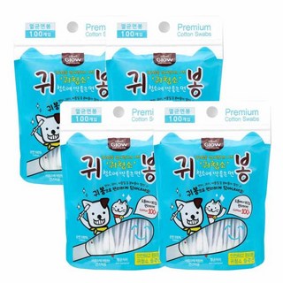 에티펫 글로우 귀청소 면봉 100매 x4개 애견위생용품, 4개, 100g