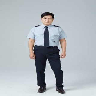 아트윈 경비복 반팔 셔츠 라이트그레이 K-02 손자수무료, L(95), 1개