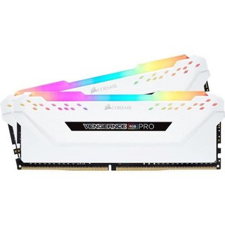 Corsair 벤전스 RGB 프로 32GB DDR4 3200 데스크톱 메모리 화이트 (CMW32GX4M2E3200C16W), 1개