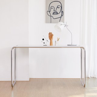 베스트리빙 미드센츄리 모던 크롬 책상 테이블 고급형 2size / 2colors, 화이트