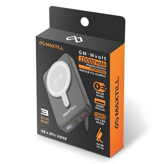 맥세이프용 무선 보조배터리 10000mAh GM-Mvolt 블랙 상품 이미지