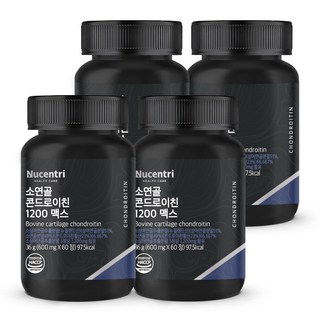 뉴센트리 100% 뉴질랜드산 소연골 콘드로이친 1200 맥스 그래스페드 자연방목 소연골, 4개, 60정