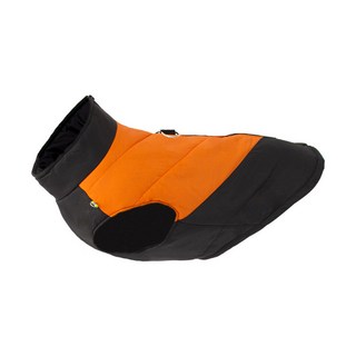 강아지 겨울 패딩 옷 방한용 따뜻한 애완동물 외투 DJP, M( 2.5-4kg ) 가슴둘레 42cm 등길이 22., 블랙 + 오렌지