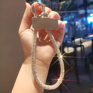 얼리스트 핸드폰 스트랩 큐빅 손목 핸드폰 줄, 1개, 실버