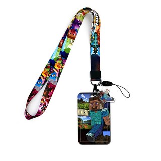 마인크래프트 목걸이 스트랩 랜야드 비디오 게임 마인크래프트 랜야드가 있는 카드 홀더