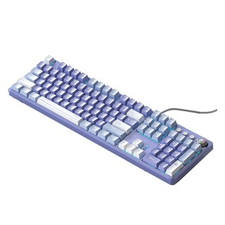 AULA F2088 프로 108키 유선 기계식 키보드 단색 버전, 블루 + 퍼플, 갈축