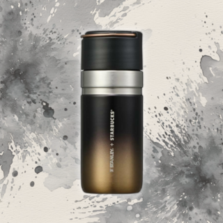 스타벅스 ss 그러데이션 스탠리 보온병 500ml + 쇼핑백, 블랙, 1개