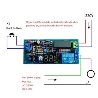 LED 디스플레이 카운트다운 타이밍 타이머 딜레이 턴 오프 타임 릴레이 모듈 AC 220V 230V 1 개, 1개