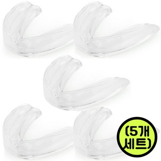 복싱 마우스피스 5개입 화이트 케이스포함 격투기보호대 성인용, 투명, 5개