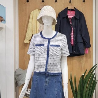 클리지 DP01 데님배색 트위드 반팔 자켓 대동백화점 CO4WJK11