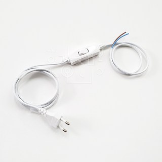 호강조명 AC 220V 전선코드 중간스위치 0.75SQ 백색, 1개, 1.5M