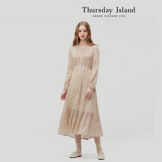 매장 정품 써스데이아일랜드 패턴 믹스 롱 원피스 가볍고 시원한 옷 편안하고 활동적인 드레스 봄 여름원피스 간절기에 이쁜