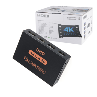 FR180 Coms 4포트 HDMI 분배기 4K30Hz UHD 전원 아답터 포함, 1개