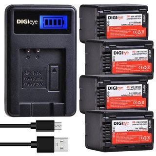 VW-VBT380 배터리 + LCD USB 충전기 HC-V800K HC-VX1K HCV510, 04 4 battery set, 1개