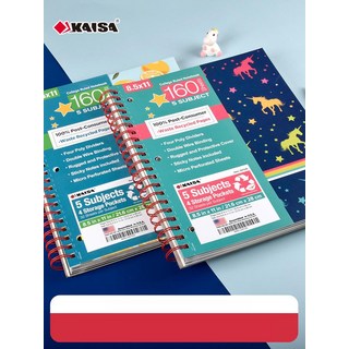 [과목별 정리] A4 3공 트윈링 바인더 노트 대학생 필기용 줄공책, 5. 펼침 40매