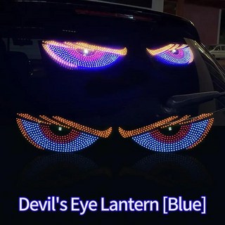 엠비언트 자동차 동적 악마의 눈 빛 스티커 Led 디스플레이 트럭 전면 및 유리 경고등, 01 Blue
