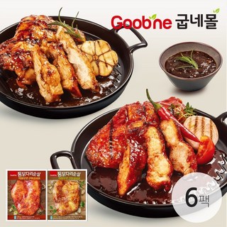 굽네 통닭다리순살 직화오븐구이 2종 6팩, 02_매콤갈비맛6팩, 130g, 6개