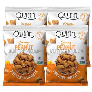 Quinn 과자 칩 퀸 크리미 피넛버터 필드 프레첼 너겟 재료로 만들어졌으며 통곡물 수수 바다 소금 비건 글루텐 프리 유제품 무첨가 비GMO 1.5온스 14개입, 198g, 14개