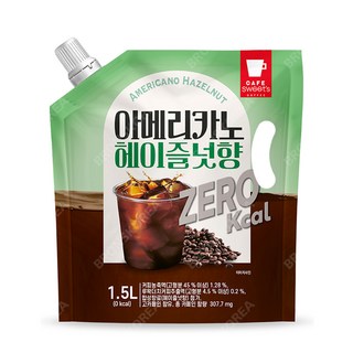웰그린 스위츠 아메리카노 헤이즐넛 제로 1.5L 1개 대용량 파우치 액상커피, 3개