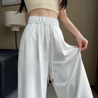 큐엔유 시원한 여성 일자 와이드 밴딩 팬츠