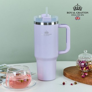 한 손에 쏙! 로얄그래프톤 스텐304 보온보냉 머그 텀블러(+빨대포함 ), 1개, 900ml, 라이트퍼플
