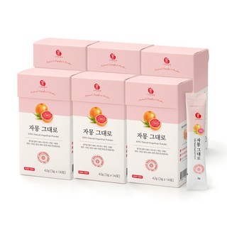 그대로말린 100% 자몽 원물 껍질째 말린 자몽 분말스틱 6박스, 42g