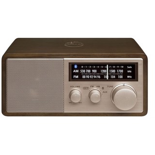 산진 WR-16SE FM 블루투스 USB 휴대폰 충전 다크월넛 캐비넷 라디오, Cabinet Radio, Rose Gold/Dark Walnut, 다크 월넛