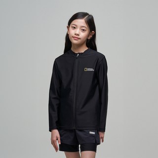 내셔널지오그래픽 키즈 스몰로고 래쉬가드 풀집업