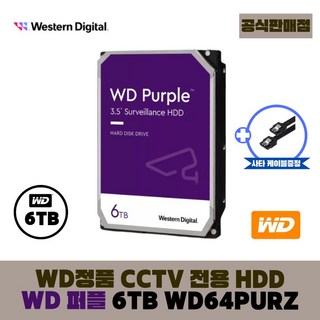 WD 퍼플 CCTV전용 하드디스크, 6TB