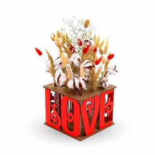 모두의취미 3D목재 유기어스 EWA 우든시티 전문가 입체퍼즐모형 시리즈, EWA 꽃병 LOVE 인테리어, 1개, 1피스