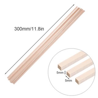 50 사각형 나무 조명 DIY 20 개 자르기 쉬운 모델 통나무 부드러운 스트립 발사 수제 공예 건축, 5x5x300mm 20pcs, 20개