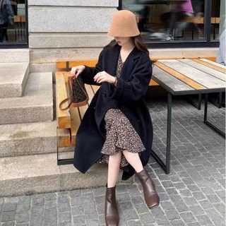 날씬해 보이는 여성용 모직코트 빅사이즈 햅번 롱코트