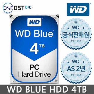 [WD공식인증점] WD BLUE DESKTOP 4TB HDD SATA3 WD40EZAX 3.5인치 5400RPM 데스크탑용 PC용 4테라 하드디스크 AS 2년 CMR방식