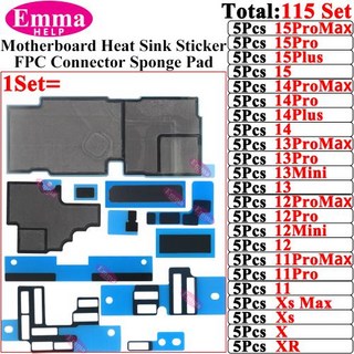 50-400psc 도매 방수 스티커 충전 배터리 FPC 무선 칩 바닥 나사 홈 버튼 듀얼 SIM 홀더 리더 마이크 후면 카메라 렌즈 for iPhone 11 12 13 14 15, 15)Heat Sink Sticker, 1개