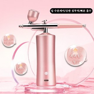 Mochae 나노 미스트기 고압 산소분사주입기 피부보습 수분공급 홈케어 스프레이 휴대용 충전식 나노입자 주입식 수분공급기, AA핑크